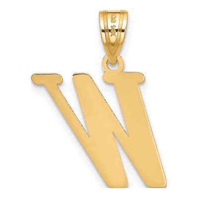 14K Yellow Gold Letter W Pendant – view 4