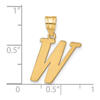 14K Yellow Gold Letter W Pendant – view 5