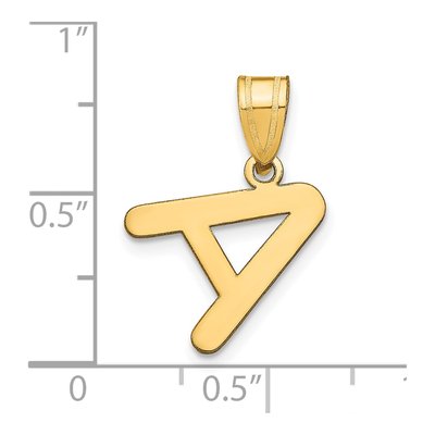 14K Yellow Gold Bubble Letter A Pendant – view 4