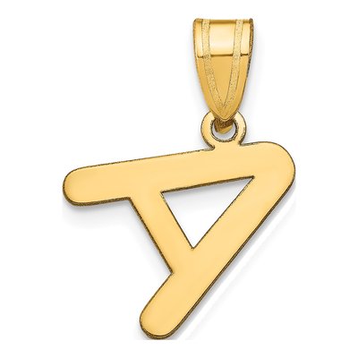 14K Yellow Gold Bubble Letter A Pendant