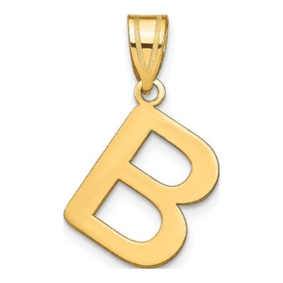 14K Yellow Gold Bubble Letter B Pendant