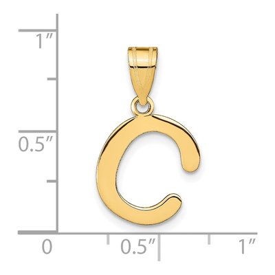 14K Yellow Gold Bubble Letter C Pendant – view 4