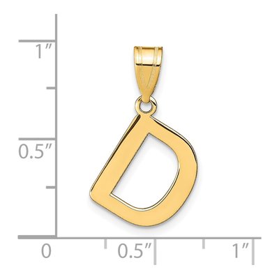 14K Yellow Gold Bubble Letter D Pendant – view 4