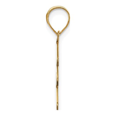 14K Yellow Gold Bubble Letter E Pendant – view 3
