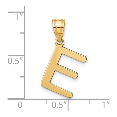 14K Yellow Gold Bubble Letter E Pendant – view 5