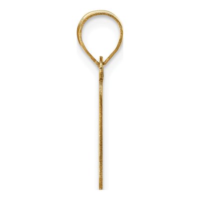 14K Yellow Gold Bubble Letter F Pendant – view 3