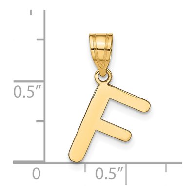 14K Yellow Gold Bubble Letter F Pendant – view 5