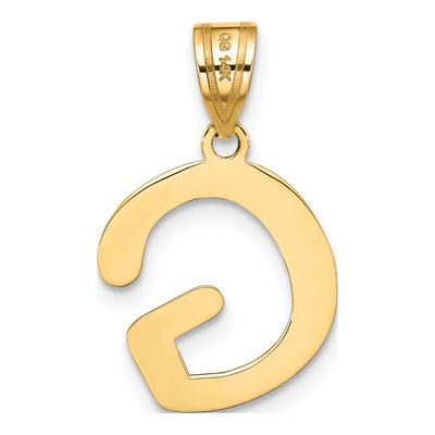 14K Yellow Gold Bubble Letter G Pendant – view 4