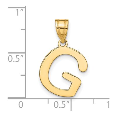 14K Yellow Gold Bubble Letter G Pendant – view 5