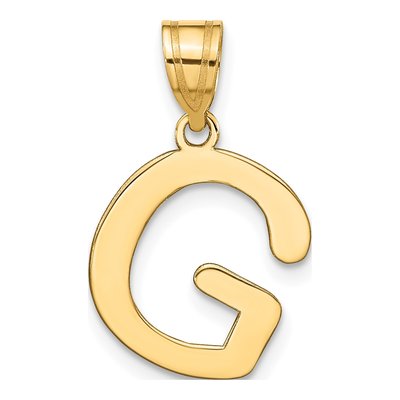 14K Yellow Gold Bubble Letter G Pendant