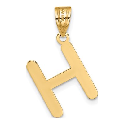 14K Yellow Gold Bubble Letter H Pendant – view 4