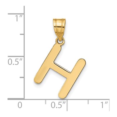 14K Yellow Gold Bubble Letter H Pendant – view 5