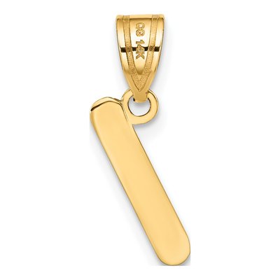 14K Yellow Gold Initial I Bubble Letter Pendant – view 3