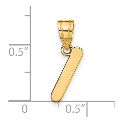 14K Yellow Gold Initial I Bubble Letter Pendant – view 4