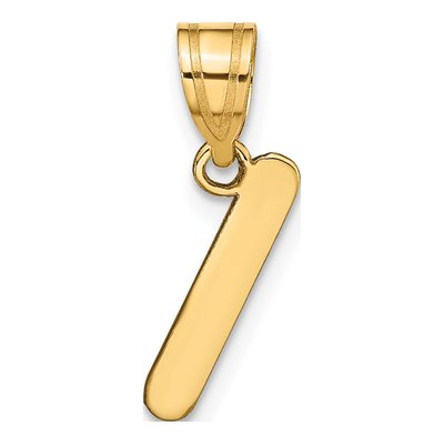14K Yellow Gold Initial I Bubble Letter Pendant