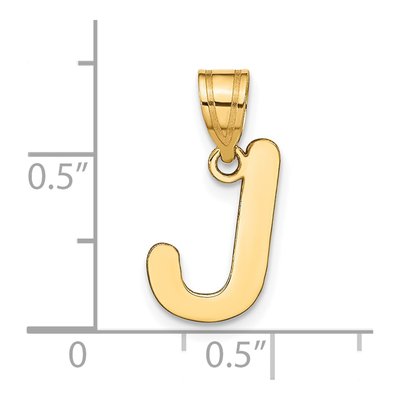 14K Yellow Gold Bubble Letter J Pendant – view 5