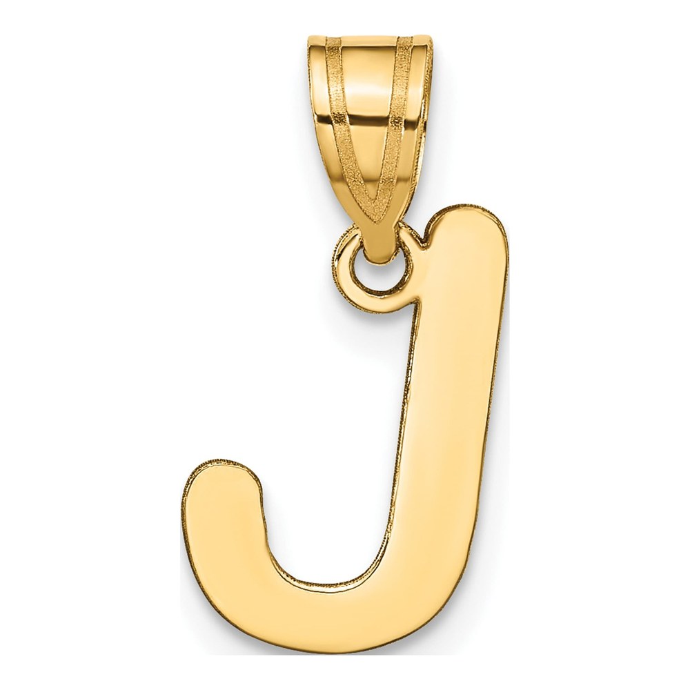 14K Yellow Gold Bubble Letter J Pendant