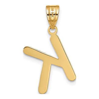 14K Yellow Gold Bubble Letter K Pendant – view 4