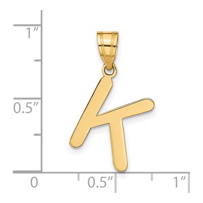 14K Yellow Gold Bubble Letter K Pendant – view 5