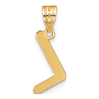 14K Yellow Gold Bubble Letter L Pendant – view 4