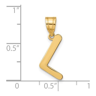 14K Yellow Gold Bubble Letter L Pendant – view 5