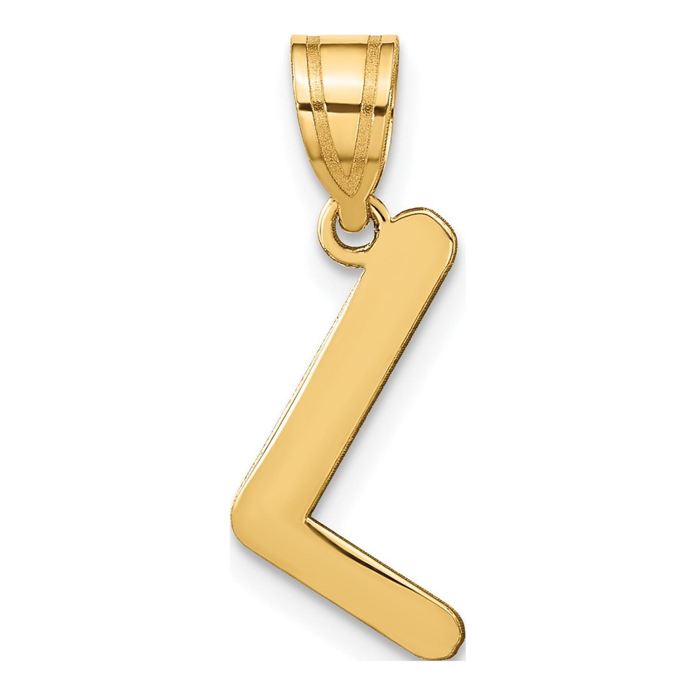 14K Yellow Gold Bubble Letter L Pendant