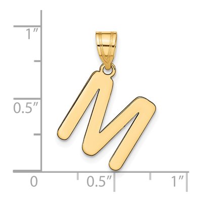 14K Yellow Gold Bubble Letter M Pendant – view 5