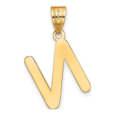 14K Yellow Gold Bubble Letter N Pendant – view 4