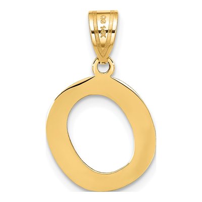 14K Yellow Gold Bubble Letter O Pendant – view 4