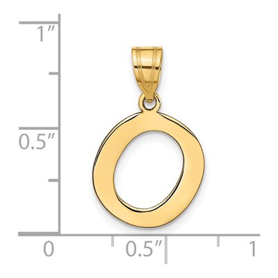 14K Yellow Gold Bubble Letter O Pendant – view 5