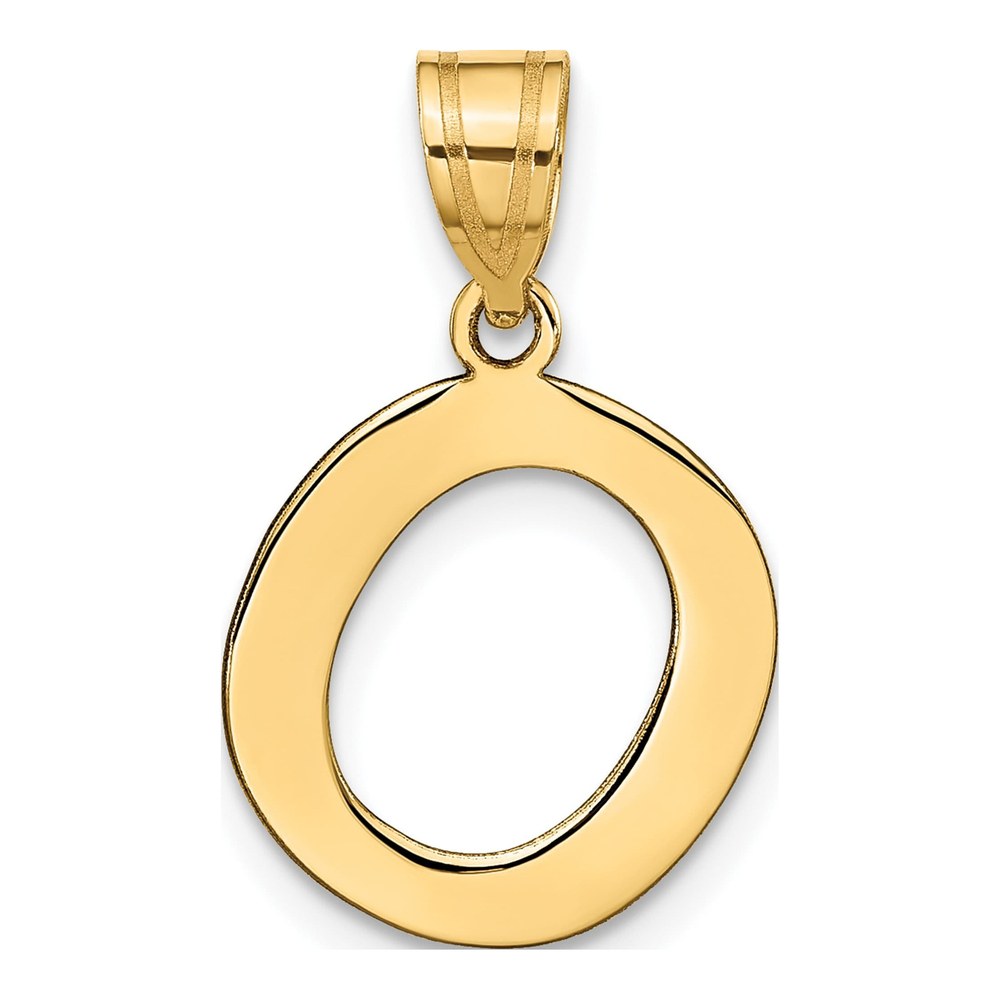 14K Yellow Gold Bubble Letter O Pendant