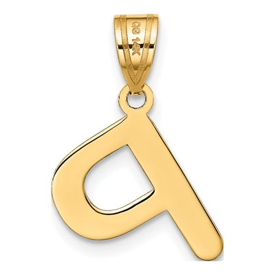 14K Yellow Gold Bubble Letter P Pendant – view 4