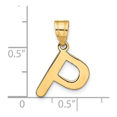 14K Yellow Gold Bubble Letter P Pendant – view 5