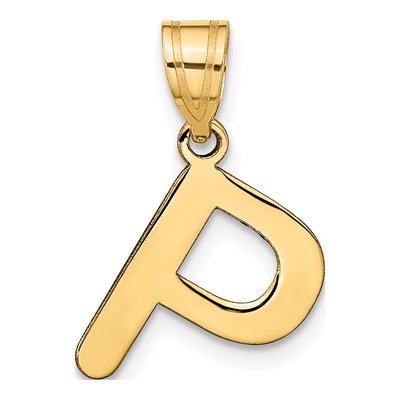 14K Yellow Gold Bubble Letter P Pendant