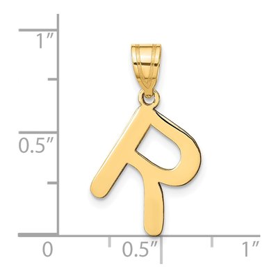 14K Yellow Gold Bubble Letter R Pendant – view 5