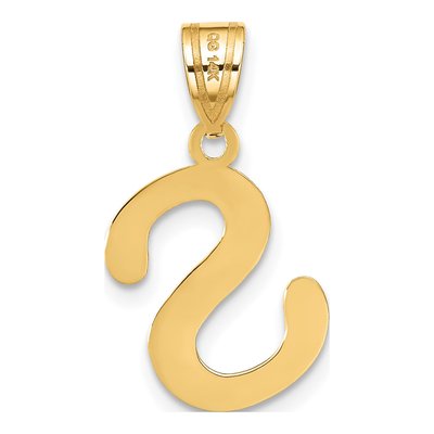 14K Yellow Gold Bubble Letter S Pendant – view 4