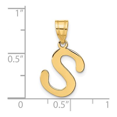 14K Yellow Gold Bubble Letter S Pendant – view 5