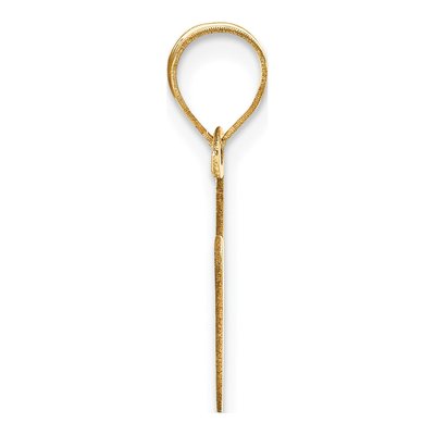 14K Yellow Gold Bubble Letter V Pendant – view 2