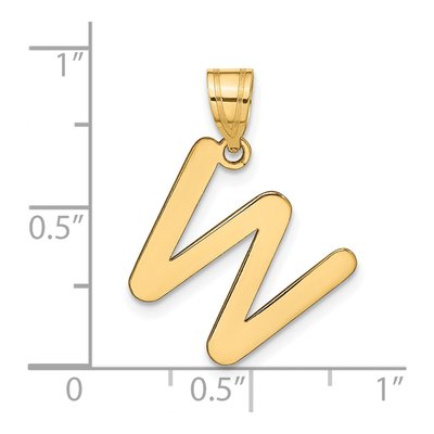 14K Yellow Gold Bubble Letter W Pendant – view 5