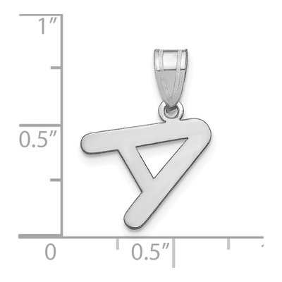 14K White Gold Bubble Letter A Pendant – view 3