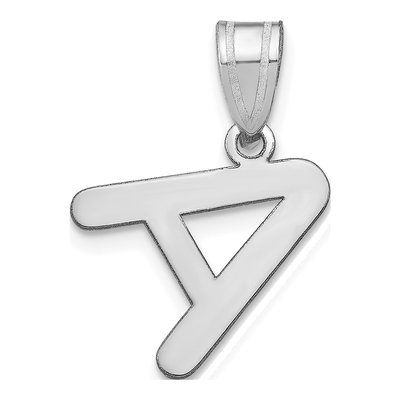 14K White Gold Bubble Letter A Pendant