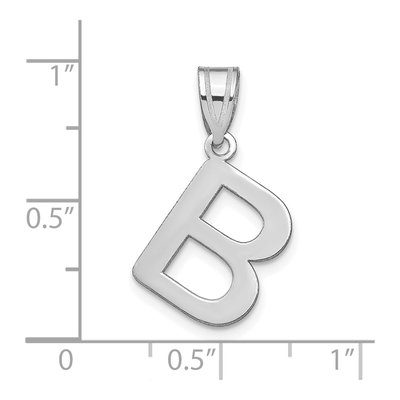 14K White Gold Bubble Letter B Pendant – view 3
