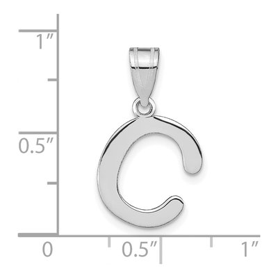 14K White Gold Bubble Letter C Pendant – view 3