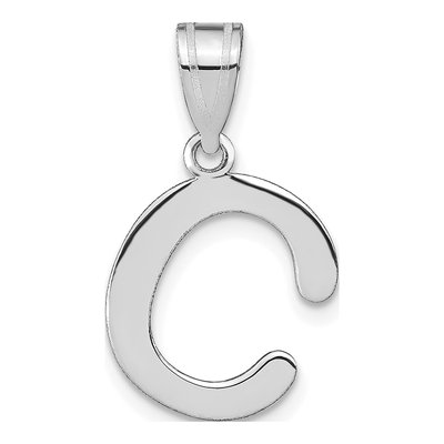 14K White Gold Bubble Letter C Pendant