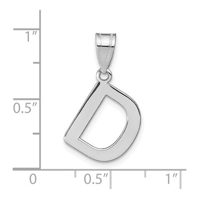 14K White Gold Bubble Letter D Pendant – view 3