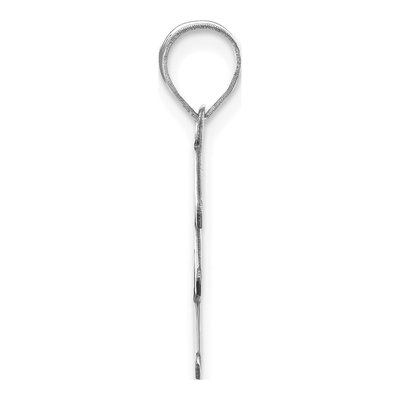 14K White Gold Bubble Letter E Pendant – view 3