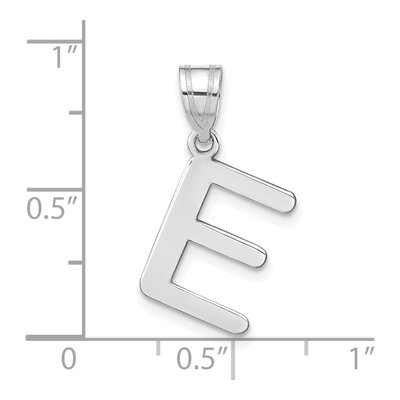 14K White Gold Bubble Letter E Pendant – view 5