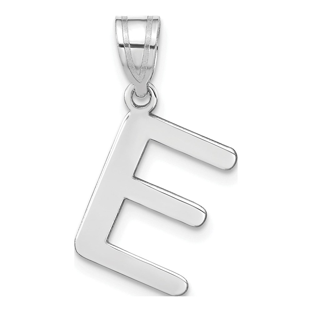 14K White Gold Bubble Letter E Pendant