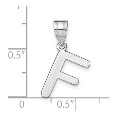 14K White Gold Bubble Letter F Pendant – view 5