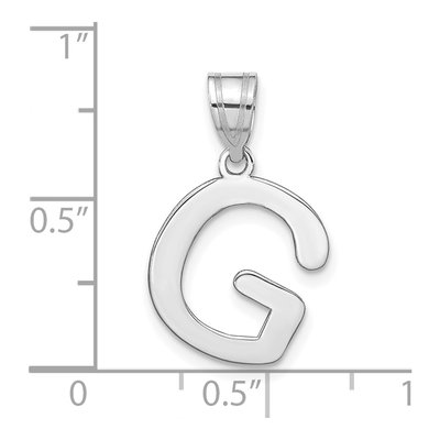14K White Gold Bubble Letter G Pendant – view 5